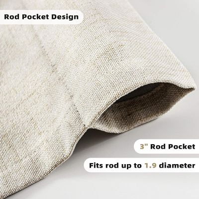 DriftAway Double Layer Linen Blackout Tie Up Curtains Thermal Insulated Balloon Roman Shade Light Linen 31X47