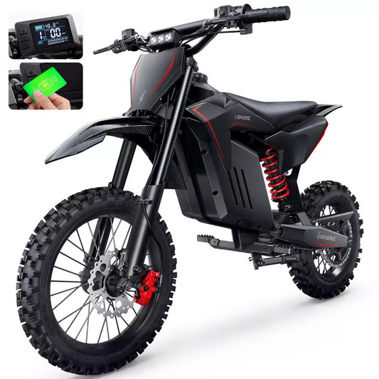 Electric Dirt Bike for Adults & Teens, 14"/12" Fat Tire 3200W Motor 37MPH Off-Road EBike