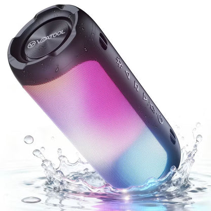 VEAT00L Portable Bluetooth Speaker,Floating Dustproof Speaker,30W Stereo Sound Wireless Speaker with Cool Dynamic LED Lights, IPX7 Waterproof
