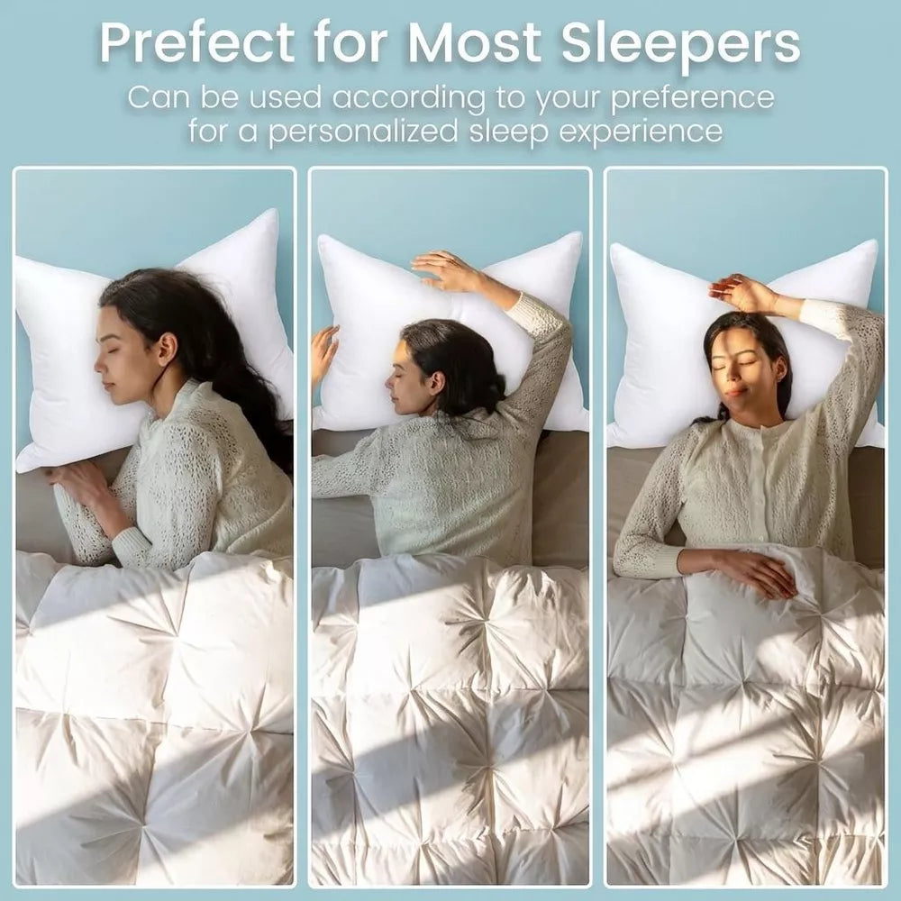 Bed Pillows Hotel Collection Pillows for Sleeping 2 Pack Queen Size，Pillows for Side and Back Sleepers,Soft Down Alternative Microfiber Filled Pillows