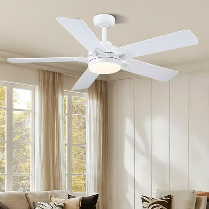 Kviflon 52 Inch Ceiling Fan with Light and Remote,Suitable for Sloped Ceiling for Living Room,Farmhouse,Bedroom