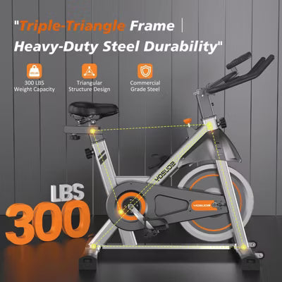 YOSUDA Exercise Bike Stationary Indoor Cycling Bike for Home 300 Lbs Weight Capacity, Comfortable Seat Cushion and LCD Monitor