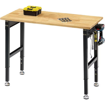 AMERLIFE Adjustable Workbench with Power Outlets, Heavy Duty Work Table