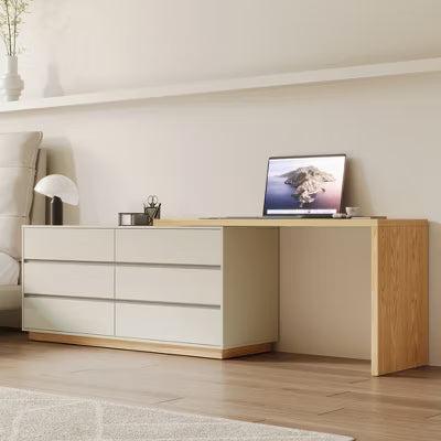Gaoyangjiaju 98.5 Inch L - Shaped Desk with Drawers for Home Office