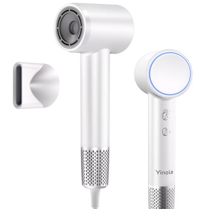 Yinole High-Speed Ionic Hair Dryer 1500W, Brushless Motor, Fast-Drying Low-Noise Blow Dryer with Diffuser & Nozzle for Curly Hair Home Travel