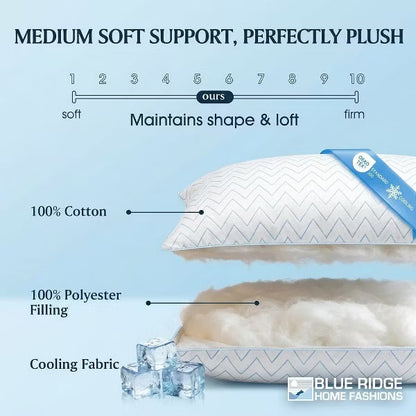 Bed Pillows，Cooling Pillows Standard Size Set of 2,Memory Foam Bed Pillows for Sleeping,Pillows for Back & Side Sleepers Queen Size Pillows