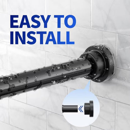 Shower Curtain Rod, 1" Non Slip Adjustable 28-74 inch No Drilling Shower Curtain Rods Spring Tension