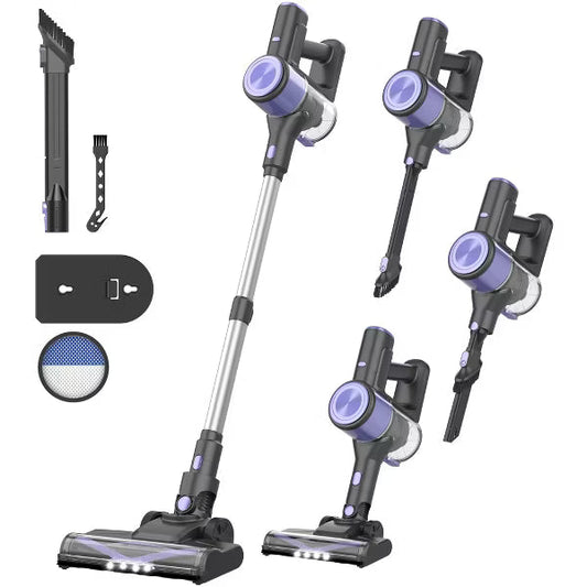 YOMA N17 Cordless Stick Vacuum Cleaner, Upgraded 45Kpa 50Mins, 8-in-1 Lightweight Self-Standing Anti-Tangle for All Hard Floors Carpets Pet Hair