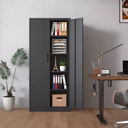 VIYET 72"H Metal Storage Cabinet with Locking Doors & 4 Adjustable Shelves, Heavy-Duty Steel Garage Storage Cabinet