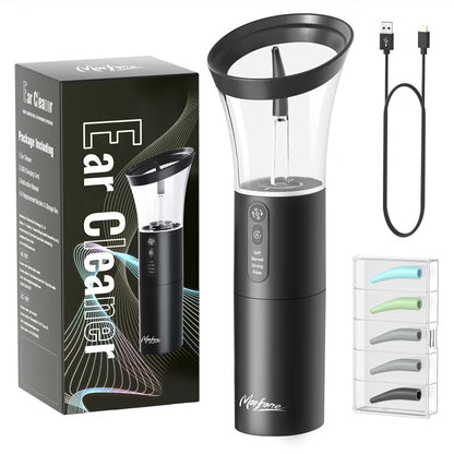 Morfone Ear Wax Remover, operated with one hand, with 4 modes, IPX6 waterproof rating, and 5 nozzle ear cleaner. A household ear cleaner.