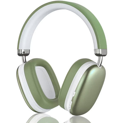 SY-BT1632 Green Over-Ear Bluetooth Headphones: 40mm Bass Driver, Bluetooth 5.3 Dual-Mode, 40hr Battery, Comfort Fit