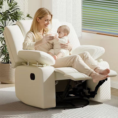 TYBOATLE Modern Swivel Glider Recliner Chair – Upholstered Rocking Armchair for Nursery & Living Room