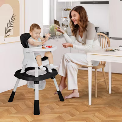 TODECARE 15-in-1 Convertiable High Chair for Babies and Toddlers, Highchair & Activity Center, Booster Seat w/5-Point Harness & Removable Tray
