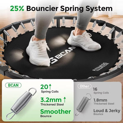 BCAN 40" Foldable Trampoline,Rebounder Trampoline for Adults,Adjustable Handle,Exercise Rebounder,Max 330lbs