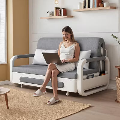 Gaoyangjiaju 3-in-1 Multifunctional Sofa Bed with Wooden Storage Cabinet