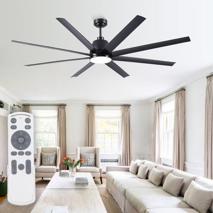 72 Inch Large Ceiling Fan with Light and Remote for Large Room Living Room Patio Warehouse