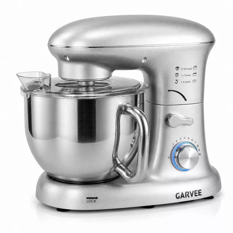 Garvee 500W 8‑Speed Tilt‑Head Electric Stand Mixer, 5.3QT Stainless Steel Bowl, Food Mixer for Dough, Cake, Egg, Includes Dough Hook, Beater, Whisk
