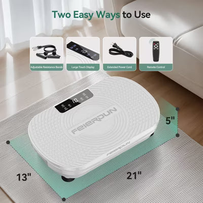 FEIERDUN Vibration Plate Exercise Machine, Curved Vibration Plate for Lymphatic Drainage Weight Loss