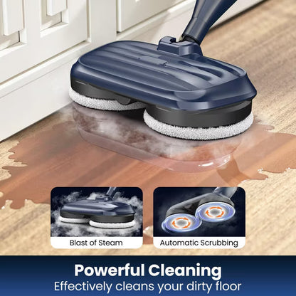 DEVOAC VM6 Scrubbing Steam Mop with Rotating Mop Pads, 10 in 1, Lightweight Spin Mop & 3 Steam Modes for Hard Floor Laminate Marble Floors