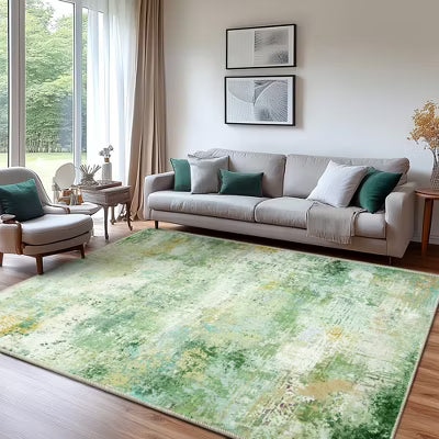 LOVEVOOK Black White Abstract Area Rug, Machine Washable Living Room Rug Non-Slip Indoor Carpet, Modern Rugs for Bedroom Dining Room 5x7 Feet