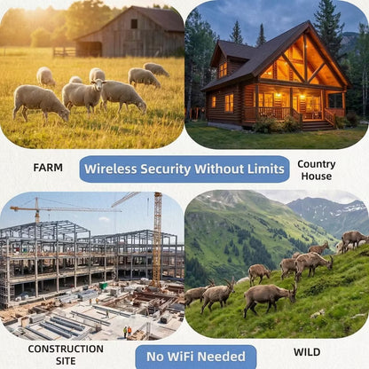 2K Solar Security Cameras 4G Outdoor 360° Pan Tilt Auto-TrackingColor Night Vision, Ideal For Home, Yard & Farm Security Monitoring Built-in SIM Card