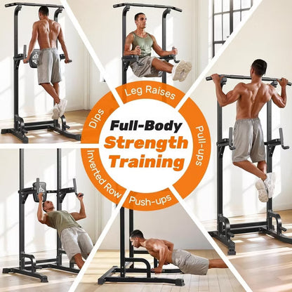 Sportsroyals Power Tower Pull Up Bar Station, 360LBS Stable Pull Up Dip Station for Home Gym Strength Training Equipment