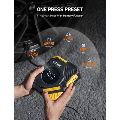 AstroAI S1Pro 150PSI Tire Inflator Air Compressor Air Pump for Car, Bike