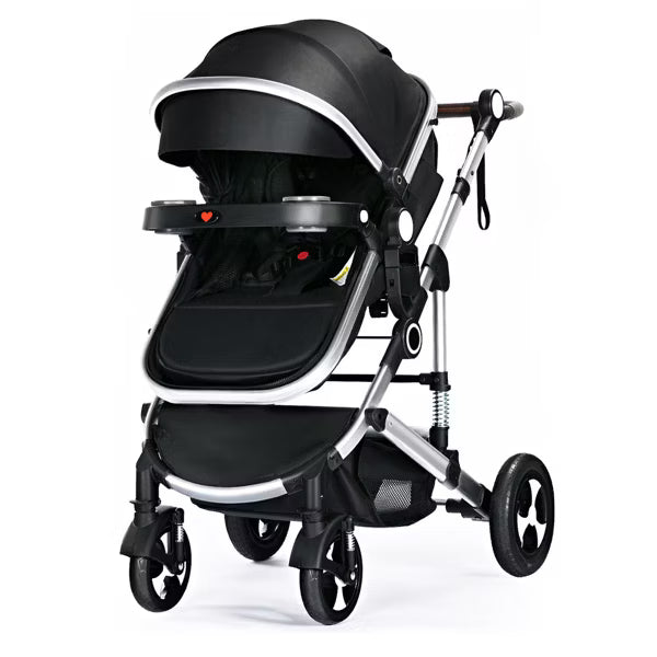 Kinder King Meno V 3 in 1 Reversible Baby Stroller w/Detachable Tray, Adjustable Canopy, Suspension Wheels