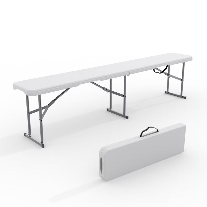 Garvee 6FT Folding Bench, Plastic Portable Bench Seat with Carry Handle & Lock for Indoor/Outdoor Activities, Picnic, Camping, Sporting Events