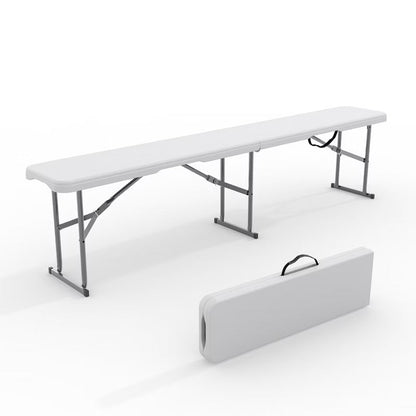 Garvee 6FT Folding Bench, Plastic Portable Bench Seat with Carry Handle & Lock for Indoor/Outdoor Activities, Picnic, Camping, Sporting Events