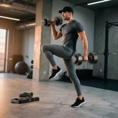 FLYBIRD 1 Pair 55LBS-Adjustable Dumbbell, Multiweight Options for Full Body Workout（110LB in Total）
