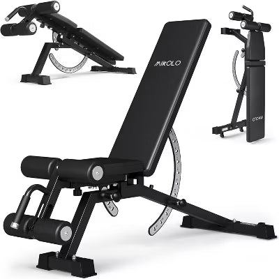 1200LB Weight Bench, Adjustable Workout Bench with Detachable Leg Support, Vertical Storage Space-Saving Exercise Bench for Home Gym
