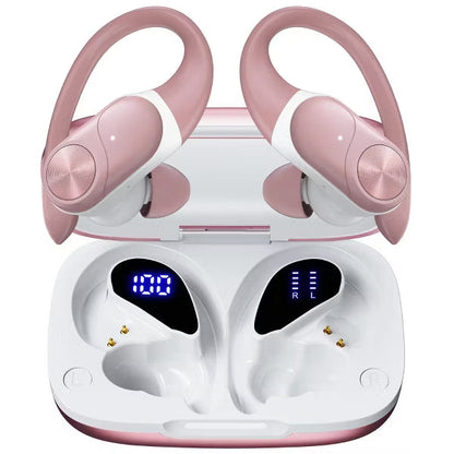 VEATOOL V6 Bluetooth Headphones Wireless Earbuds 88Hrs Playback Sport Ear Buds with Earhook Digital Display Charging Case