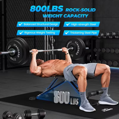 FLYBIRD Adjustable Weight Bench, Foldable Strength Training Bench for Full Body Workout with Fast Folding-New Version