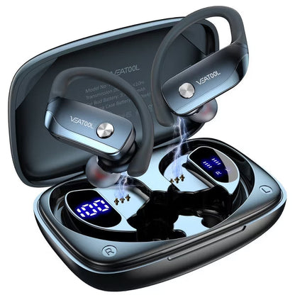 VEATOOL T6 Wireless Earbuds Bluetooth Headphone Sport, Bluetooth 5.4 Earbud, 72Hrs Earphone with Earhook