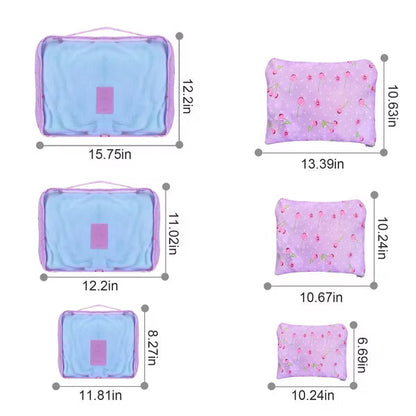 9Pcs Clothes Storage Bags Water-Resistant Travel Luggage Organizer Clothing Packing Cubes for Blouse Hosiery Stocking Underwear