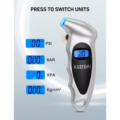 AstroAI Tire Pressure Gauge Digital 0-150PSI Accurate in 0.1 Increments Silver