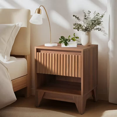 KOLIGEY 1 Drawer Nightstand With Charging Station, Versatile Side Table With Storage