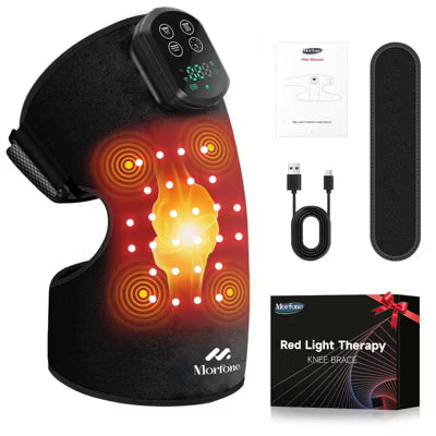 Morfone 3000mAh 660nm 850nm Infrared Red Light Therapy Device Knee Therapy Wrap 3 Vibration Modes & 4 Heating Levels