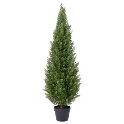 DR.Planzen Artificial Cedar Tree, 3/4/5/6ft Faux Tree with Realistic Trunk, UV Resistant Fake Tree for Porch Patio Indoor & Outdoor Home Décor 1 Pack