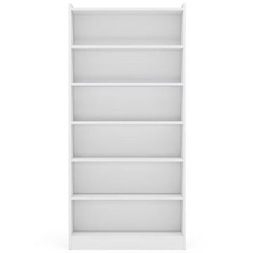 Resenkos Bookshelf, Bookcase Standing Shelf Unts,Wood Bookcase, 72" Tall Bookshelf with 6-Tier Open Storage Shelves,White(6-Tier)