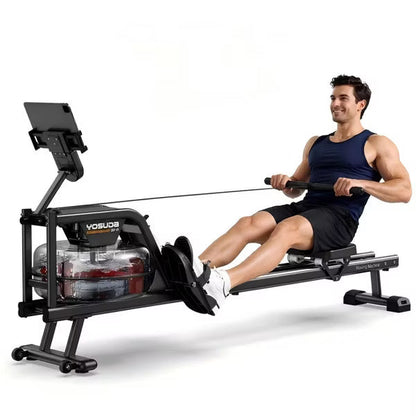 YOSUDA Water Rowing Machine with Bluetooth & App – Comfortable Cushioned Seat, Ideal for Home Use