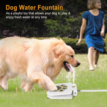 Dog Water Fountain Outdoor Dog Pet Water Dispenser Step-on Activated Sprinkler w/ Interactive Paw Pedal Valve for Drinking Fresh Water