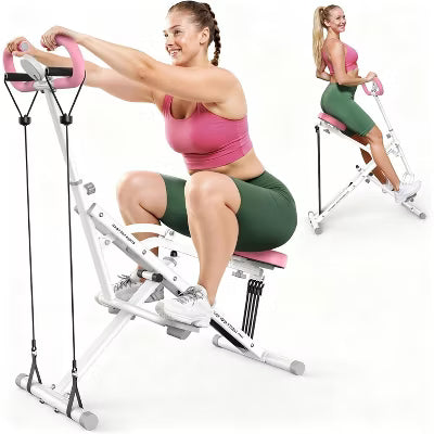 FLYBIRD Squat Machine-2 in 1 Squat Rowing Machine for Glutes Trainer & Leg Home Workout Pink