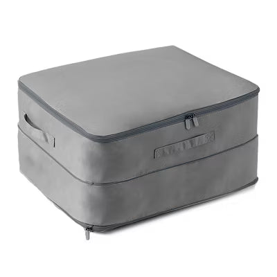 Large Foldable Storage Bag For Comforter Quilt Blanket Clothes Pillows Beddings Self Compression Organizer For Duvet Closet Storage Containers With Du