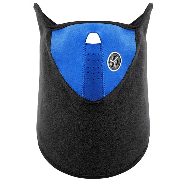 Adjustable Half Face Mask and Neck Warmer, Breathable Wind- and Dust-Resistant Coverage for Cycling and Motorcycle Rides - Blue