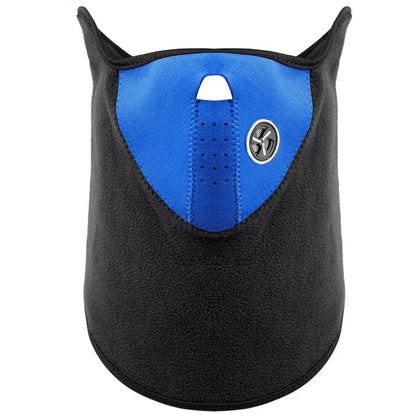 Adjustable Half Face Mask and Neck Warmer, Breathable Wind- and Dust-Resistant Coverage for Cycling and Motorcycle Rides - Blue