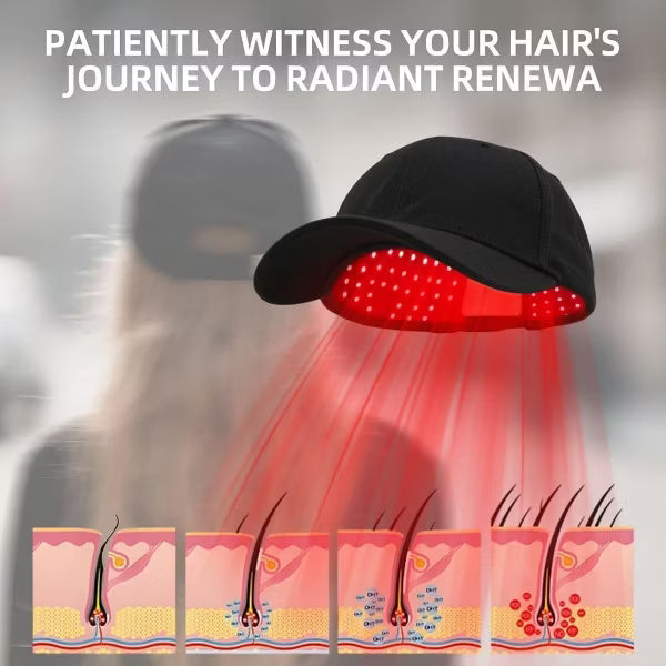 Morfone 450nm 630nm 850nm NIR Hair Regrowth Cap for Scalp Red Light Therapy Unisex Infrared Light Therapy Device