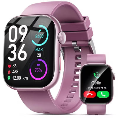 Smart Watch for Men Women, 2.01" HD Touchsreen, Bluetooth Calling, IP68 Water-Resistance, 180+ Sports Modes,, Fitness & Sleep Tracker, Android/iOS