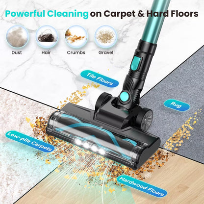 DEVOAC N3T Cordless Vacuum Cleaner,Wireless Stick Vacuum with 40mins Runine,Self-Standing,Rechargeable Lightweight Vacuum Cleaner